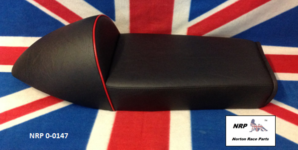 Norton Manx Wide Black & Red Piping Line Seat Cover