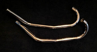 Norton twin swept back front exhaust pipes for cafe racers