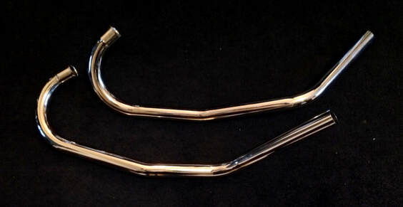 Norton twin swept back front exhaust pipes for cafe racers