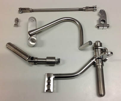 Norton stainless steel cafe racer rearsets for Wideline and Slimline frames
