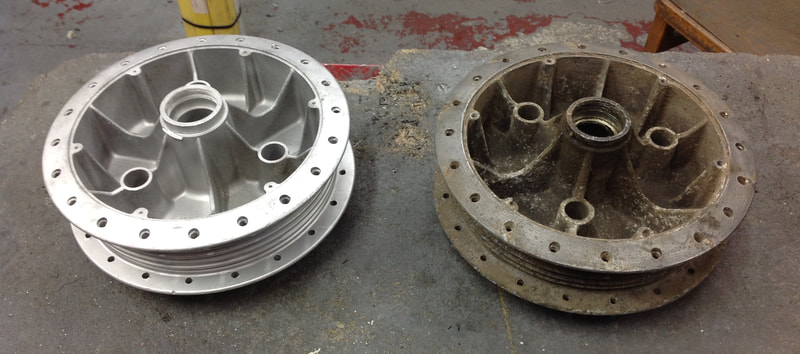 Norton wheel building, hub overhauls and polishing for cafe racers