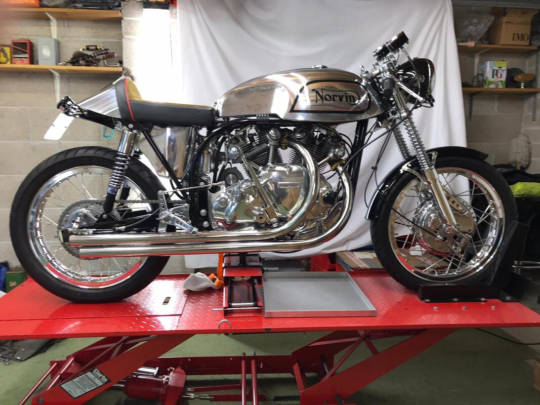 Norton 4 gallon polished alloy cafe racer petrol tank