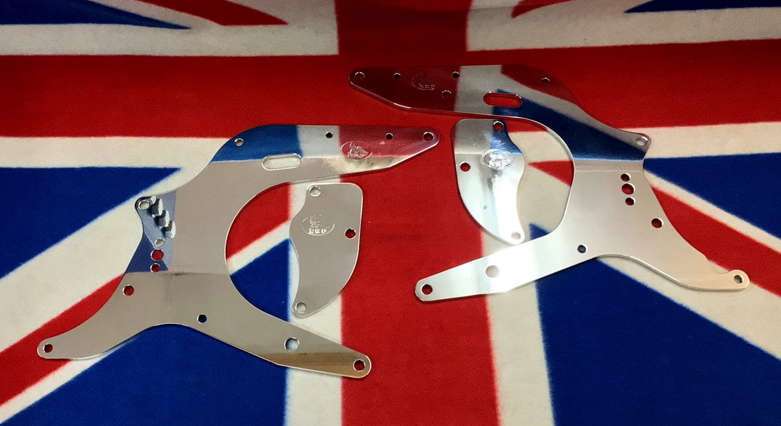 Norton Wideline polished alloy engine plates for cafe racers