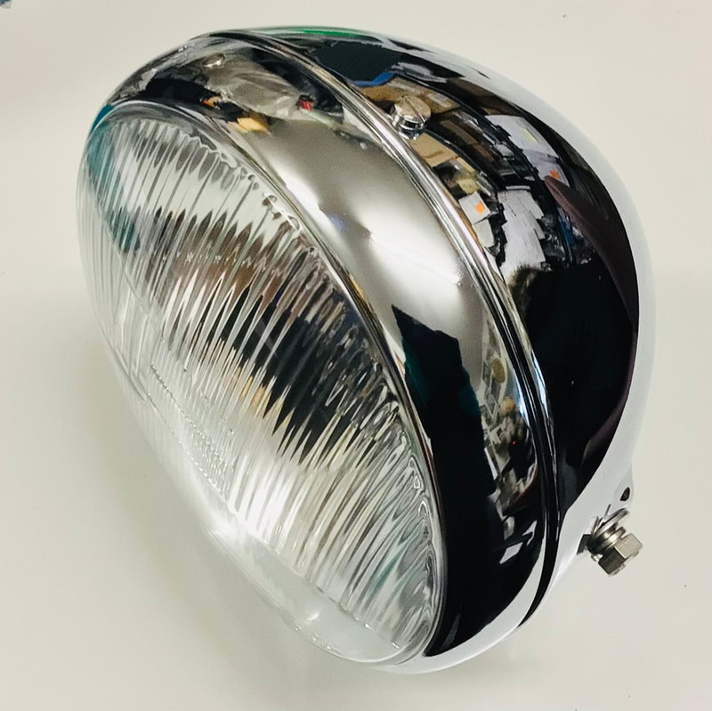 Norton & Triton cafe racer Chrome 12 Volt Lucas Headlamp.