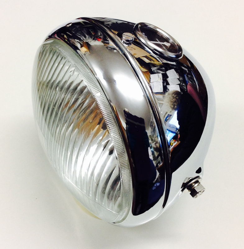 Norton & Triton cafe racer Chrome 12 Volt Lucas Headlamp with ammeter