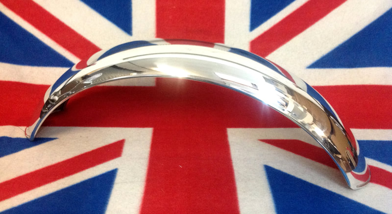 Norton & Triton cafe racer polished ally front mudguard