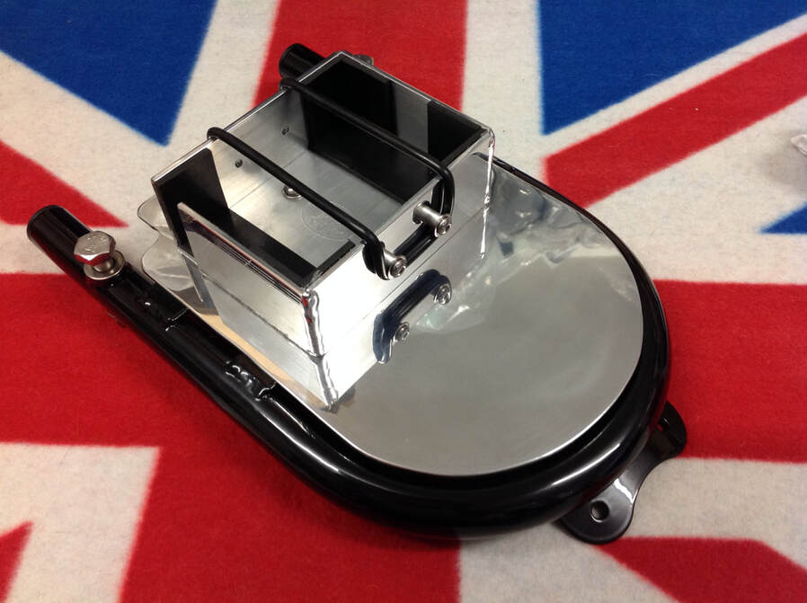 Norton Slimline cafe racer rear frame loop with battery box and electrics mounting plate