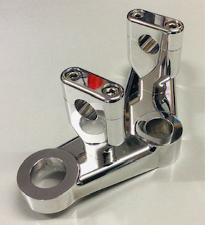 Norton alloy cafe racer top yoke triple tree, with handlebar riser clamps